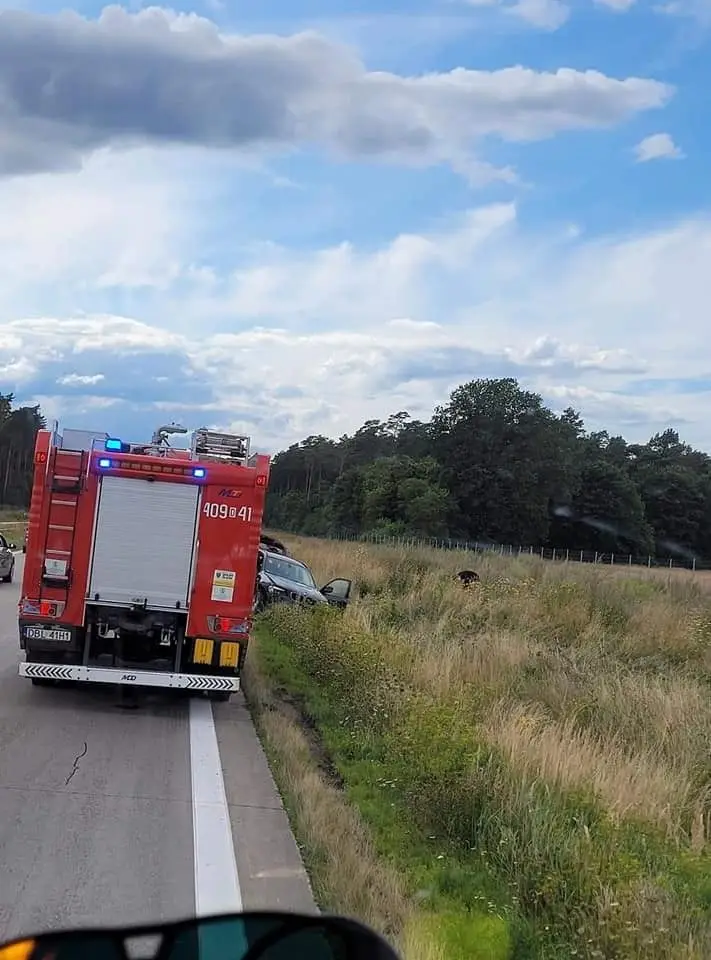 Akcja straży pożarnej na A4