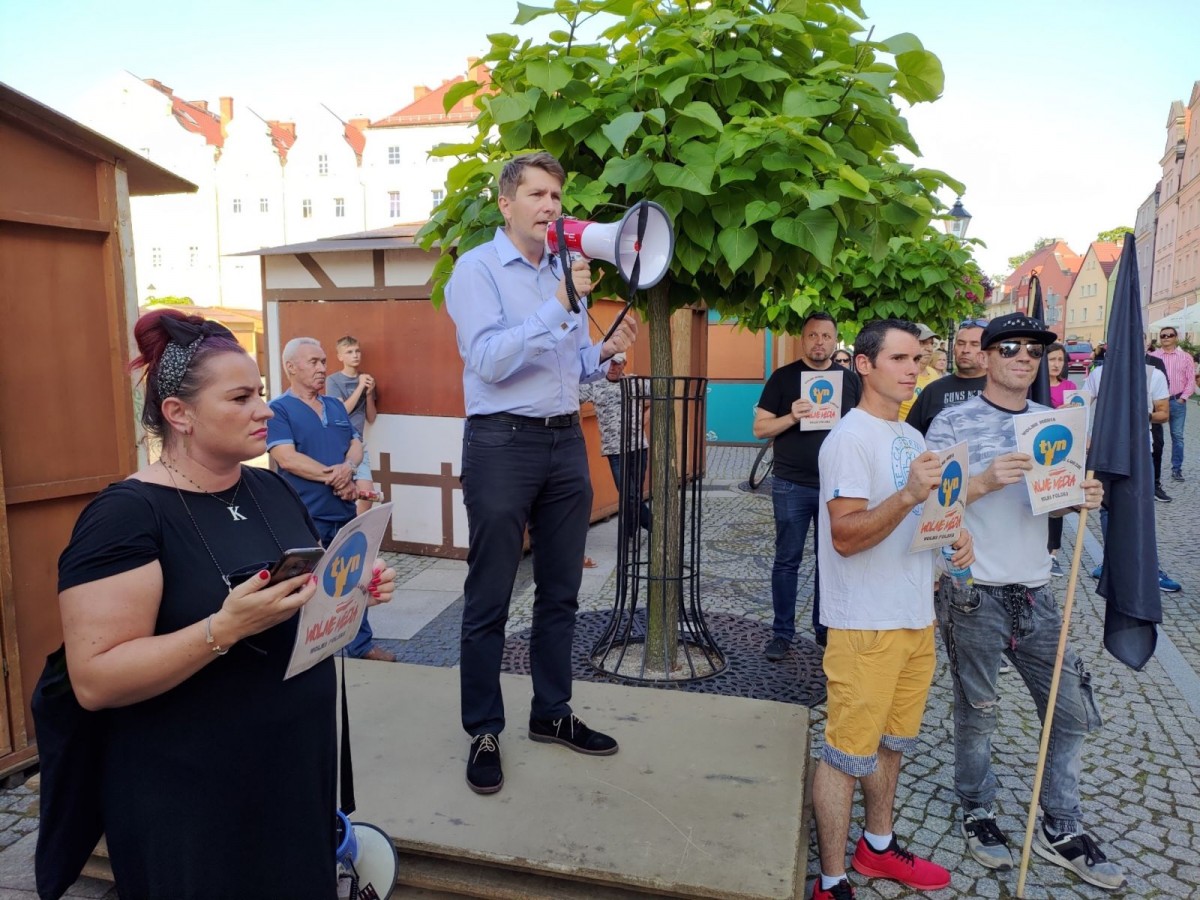 Protest w obronie TVN