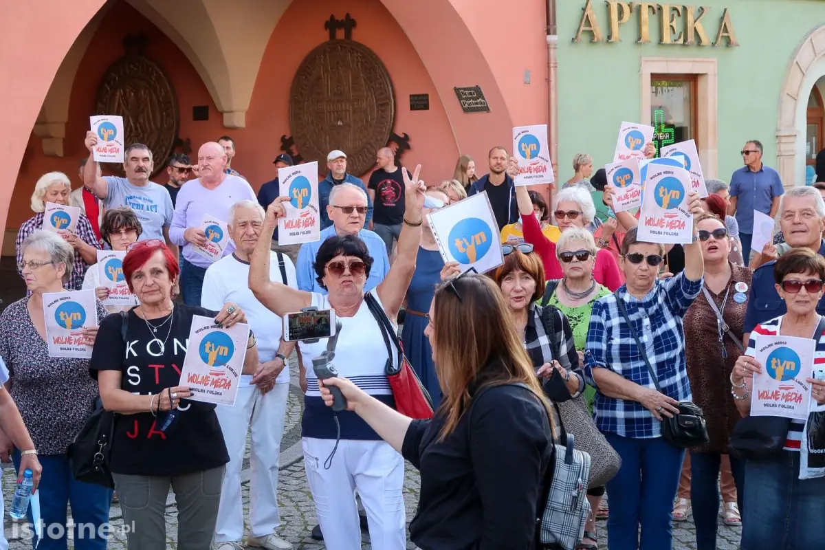 Protest w obronie TVN