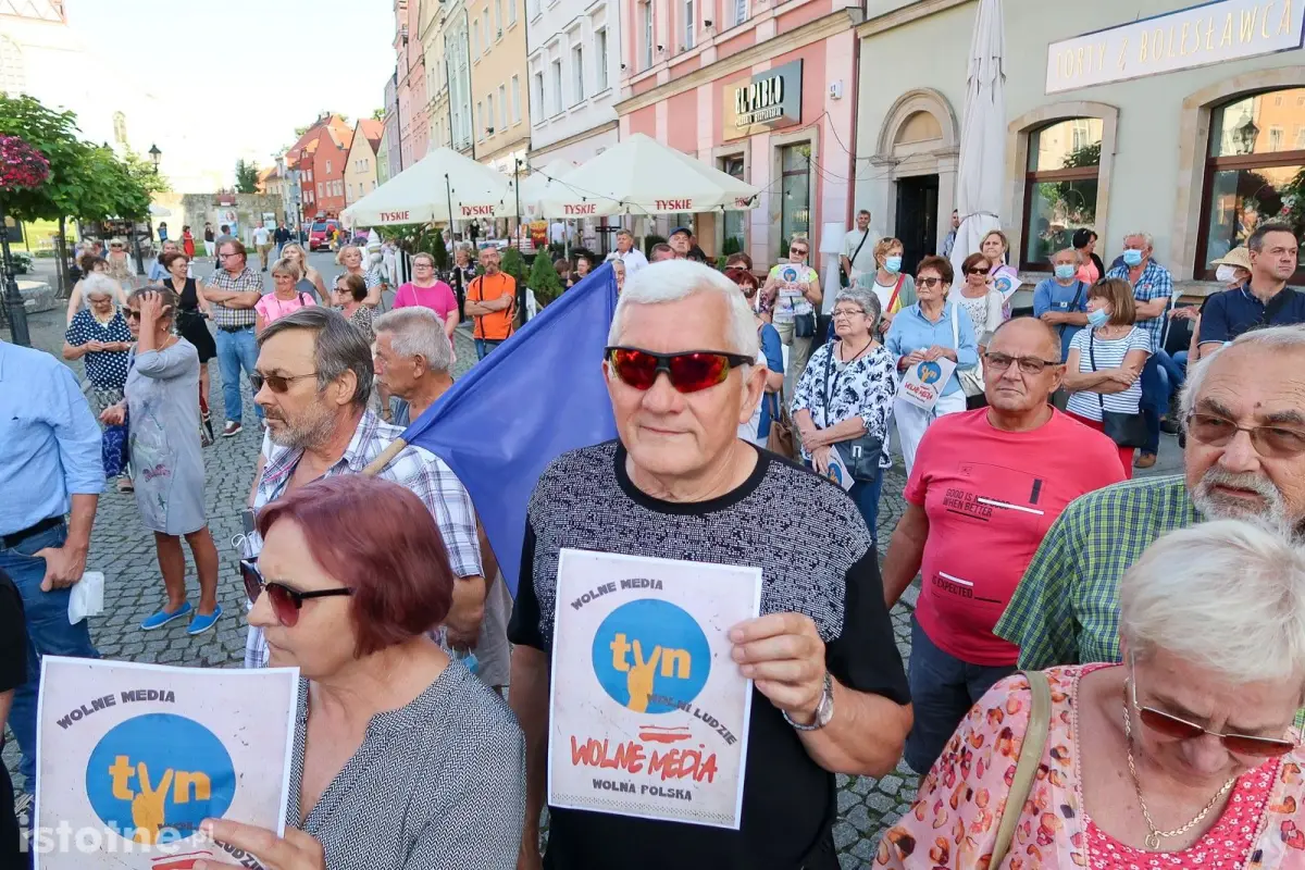 Protest w obronie TVN