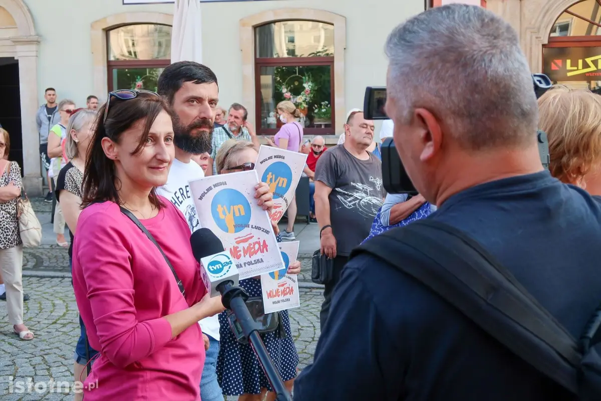 Protest w obronie TVN