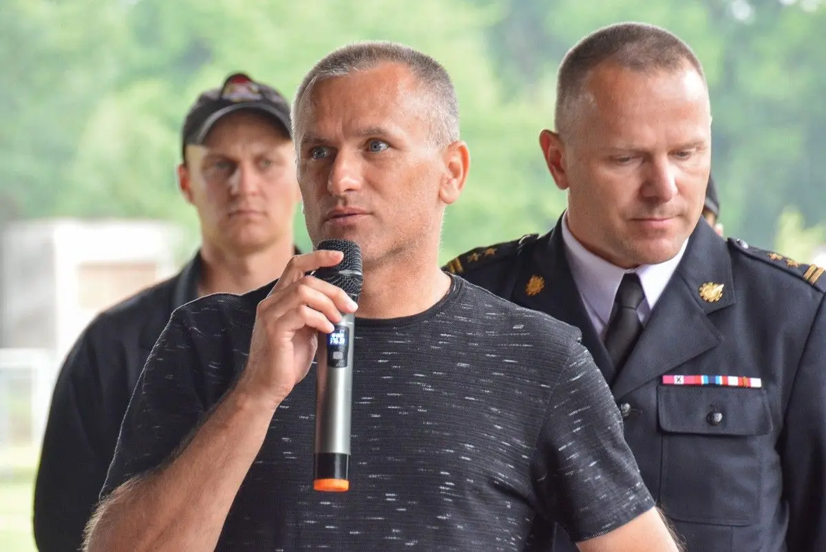 Mistrzostwa straży pożarnej w siatkówce plażowej w Bolesławcu – uroczystość finałowa
