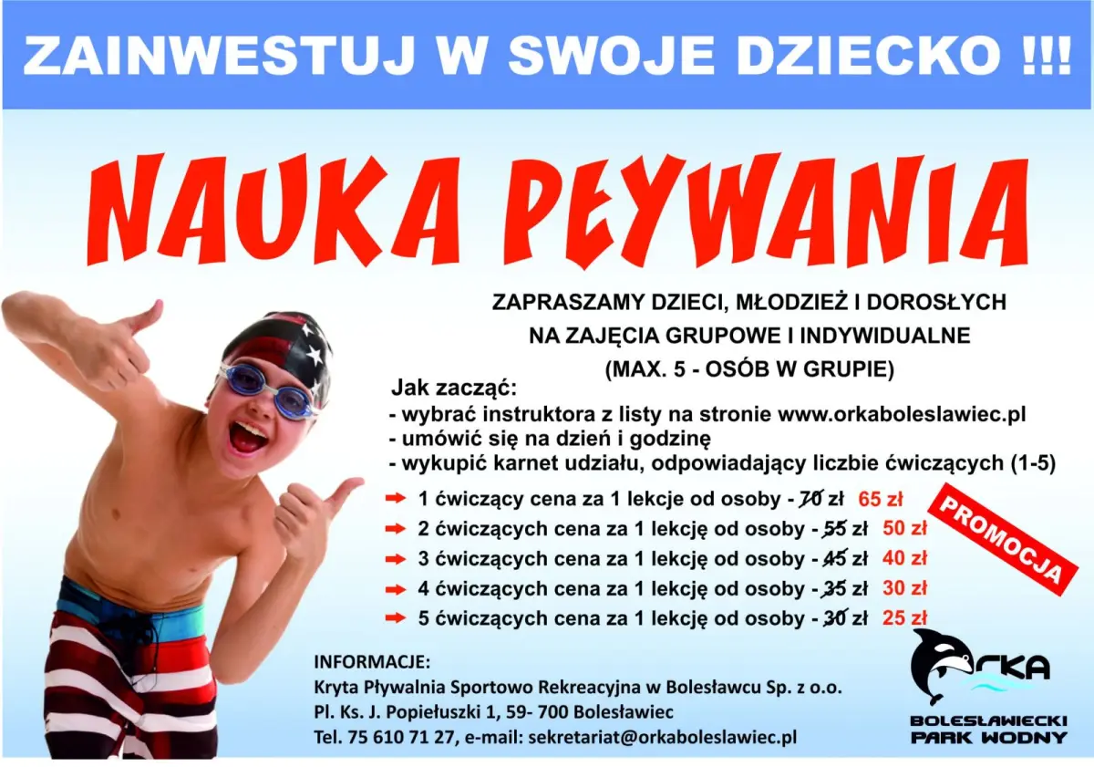 Nauka pływania na Orce