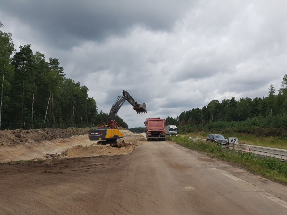 Prace przy drodze krajowej nr 18