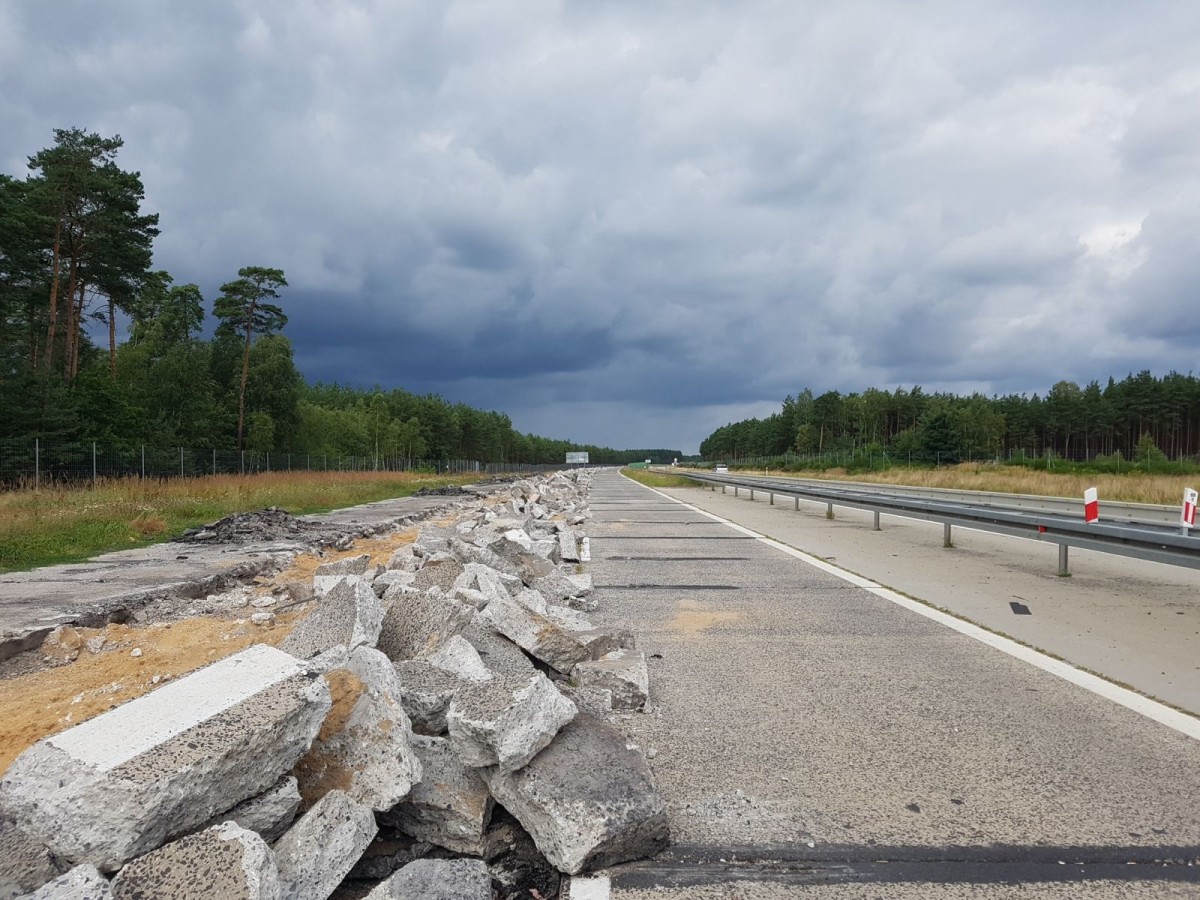 Prace przy drodze krajowej nr 18