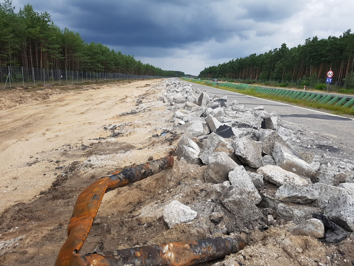 Prace przy drodze krajowej nr 18