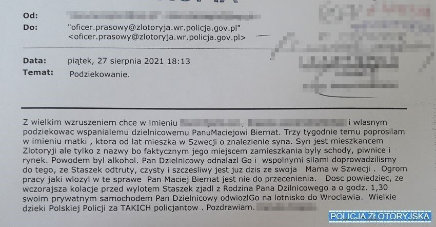 Akcja związana z panem Staszkiem ze Złotoryi