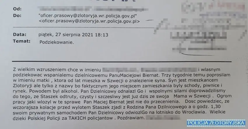Akcja związana z panem Staszkiem ze Złotoryi
