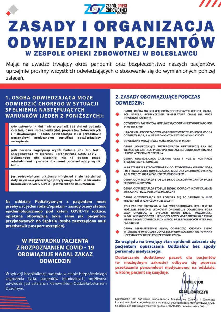 Informacja ZOZ-u w Bolesławcu