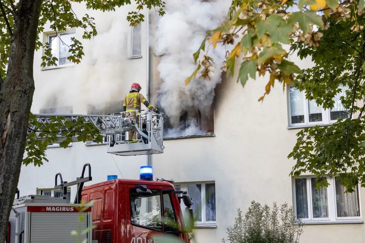 Pożar przy ul. Bielskiej w Bolesławcu