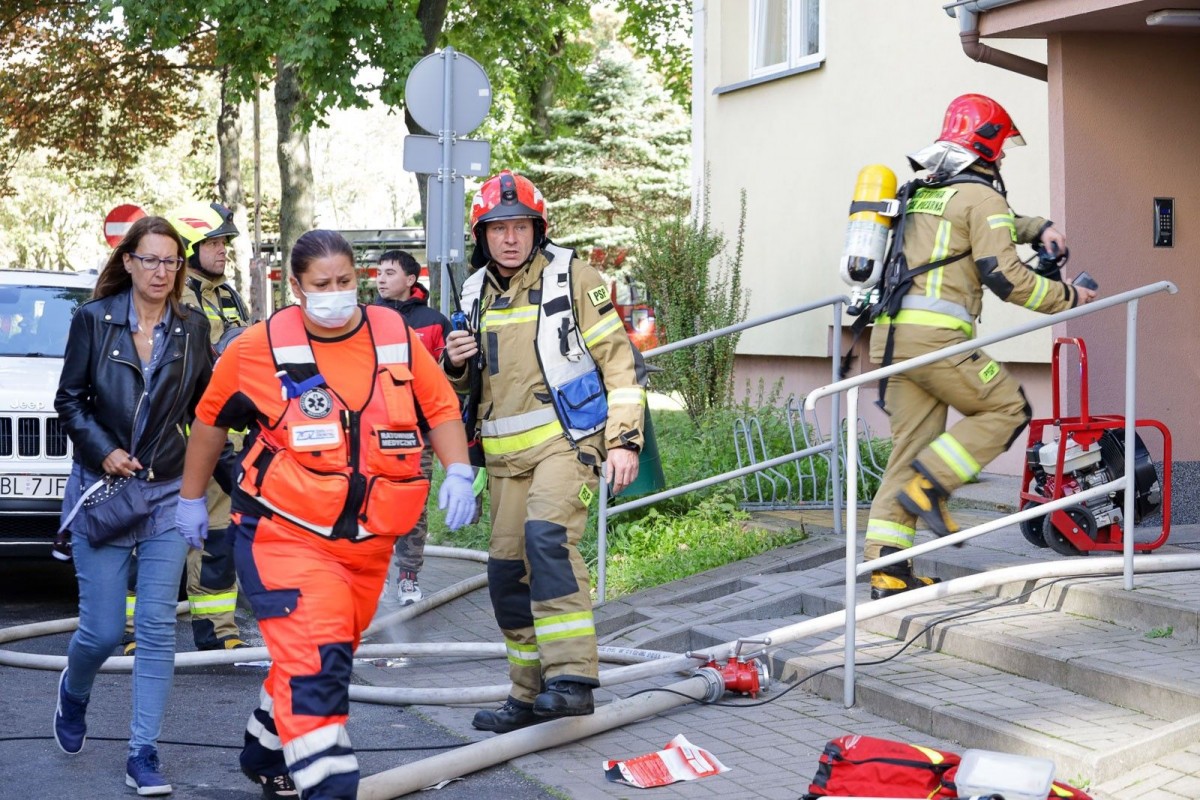 Pożar przy ul. Bielskiej w Bolesławcu