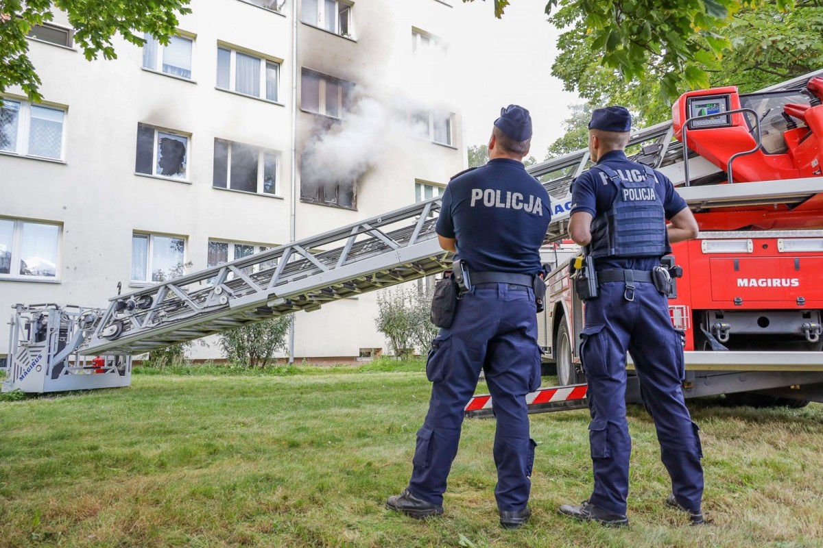 Pożar przy ul. Bielskiej w Bolesławcu