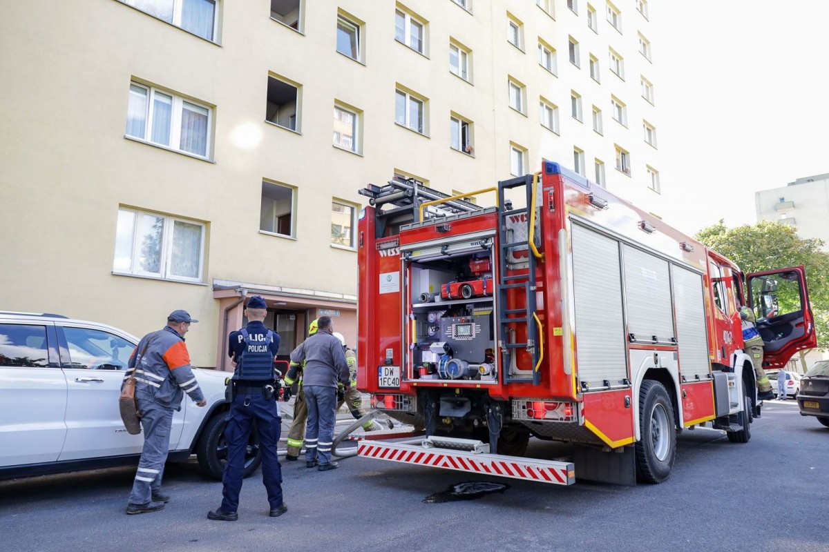 Pożar przy ul. Bielskiej w Bolesławcu