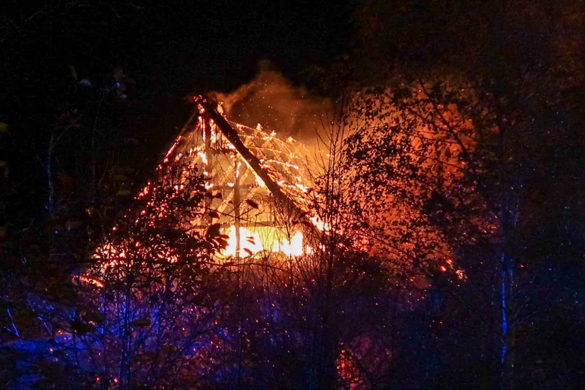Pożar domu w Kruszynie