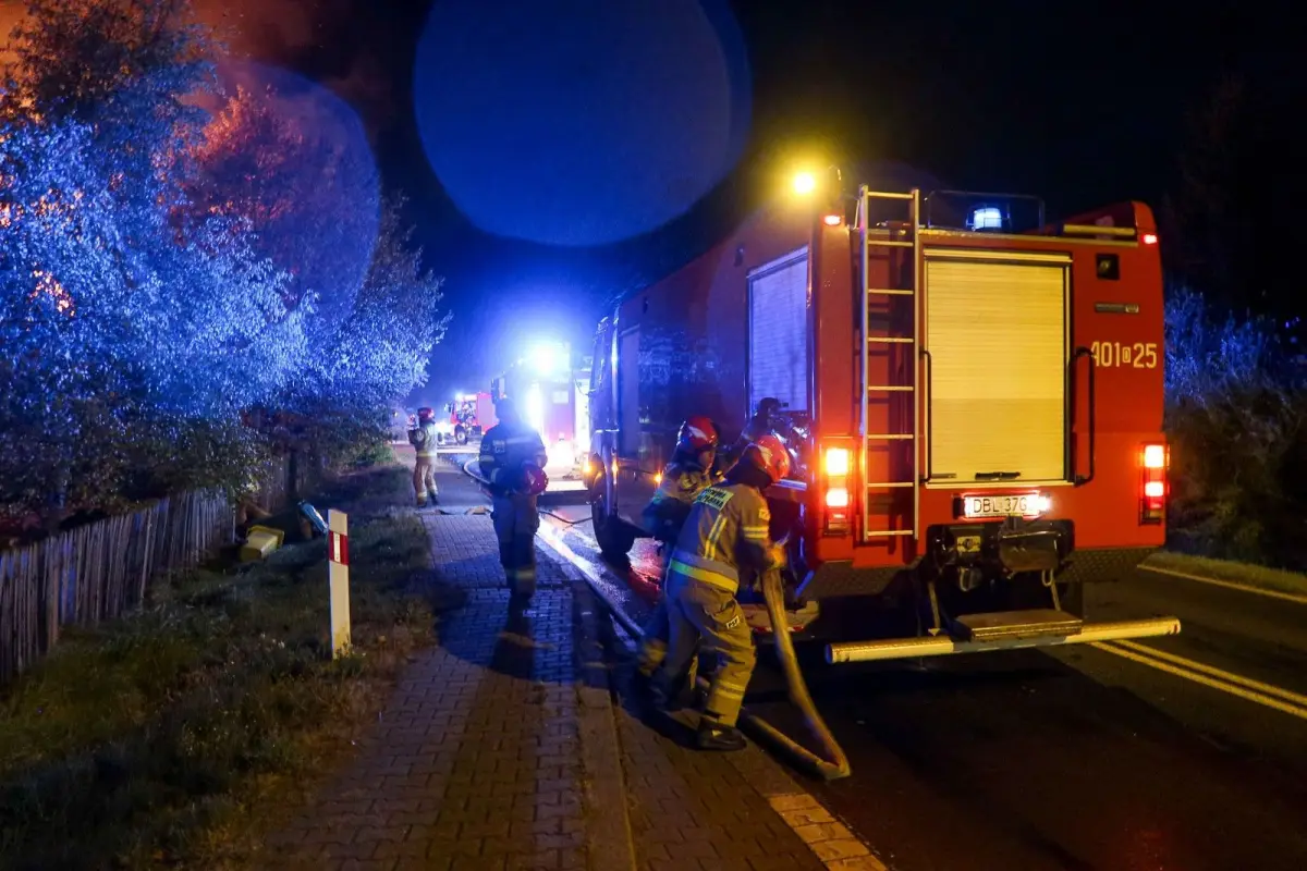 Pożar domu w Kruszynie