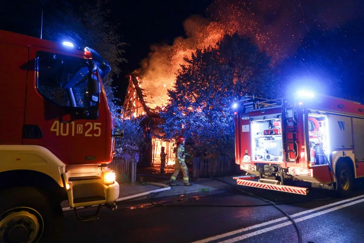 Pożar domu w Kruszynie