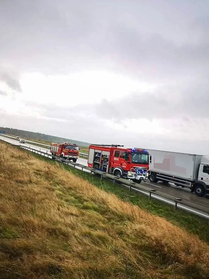 Działania strażaków na A4