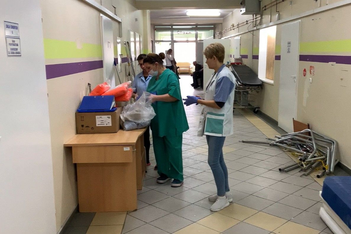 Prace w szpitalu powiatowym w Bolesławcu