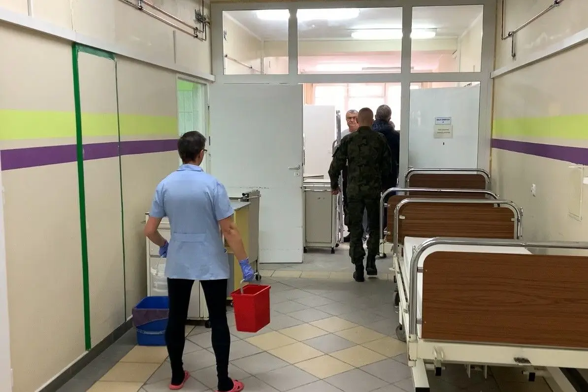 Prace w szpitalu powiatowym w Bolesławcu