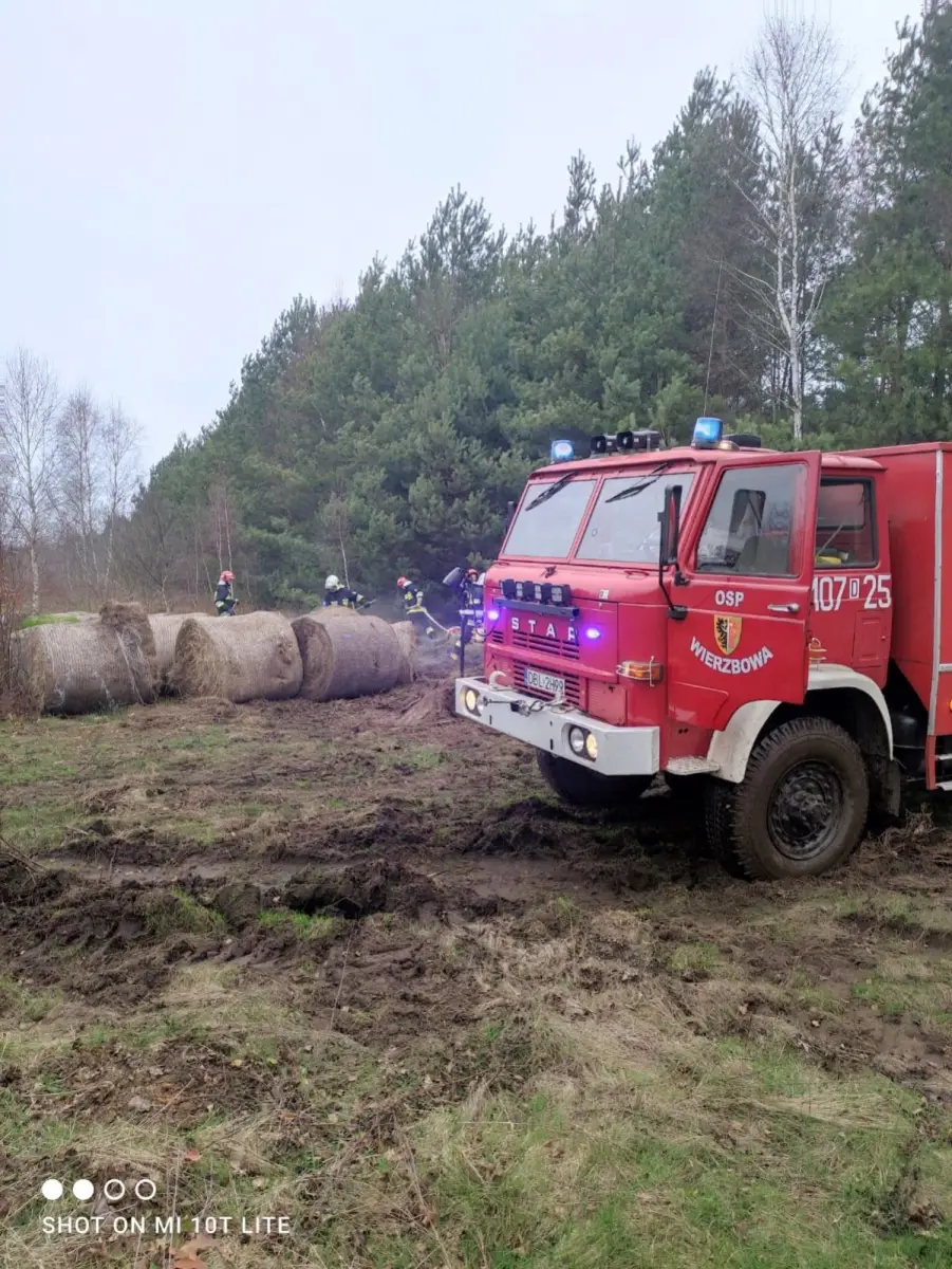 Pożar na polu koło Wierzbowej