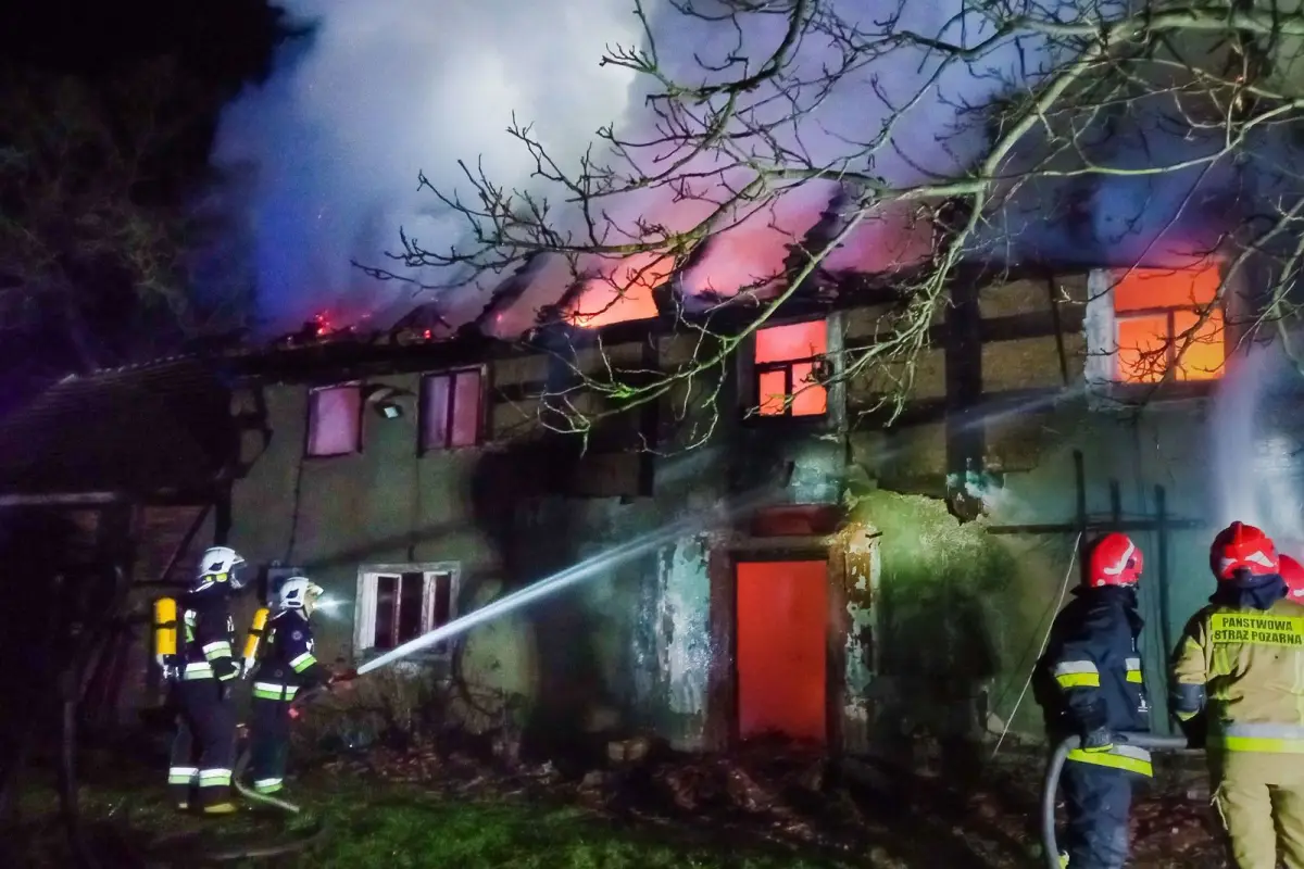Pożar budynku w Wierzbowej