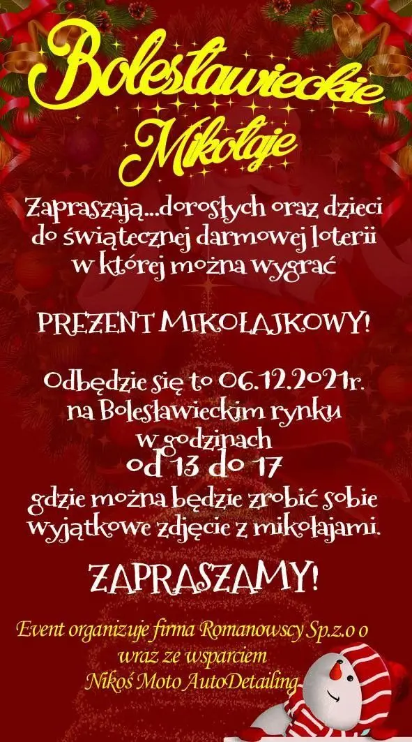 Plakat Bolesławieckie Mikołaje zapraszają