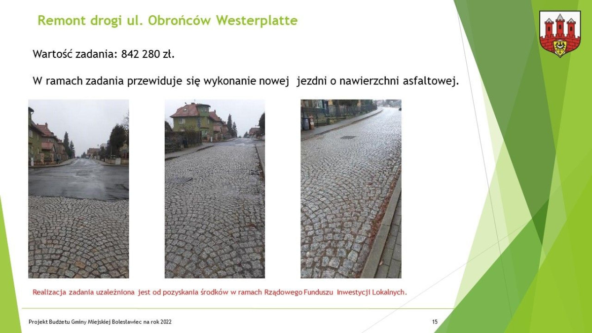 Prezentacja dotycząca budżetu Miasta Bolesławiec na ten rok