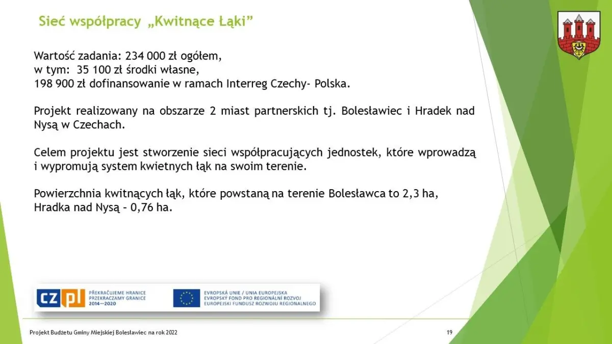 Prezentacja dotycząca budżetu Miasta Bolesławiec na ten rok