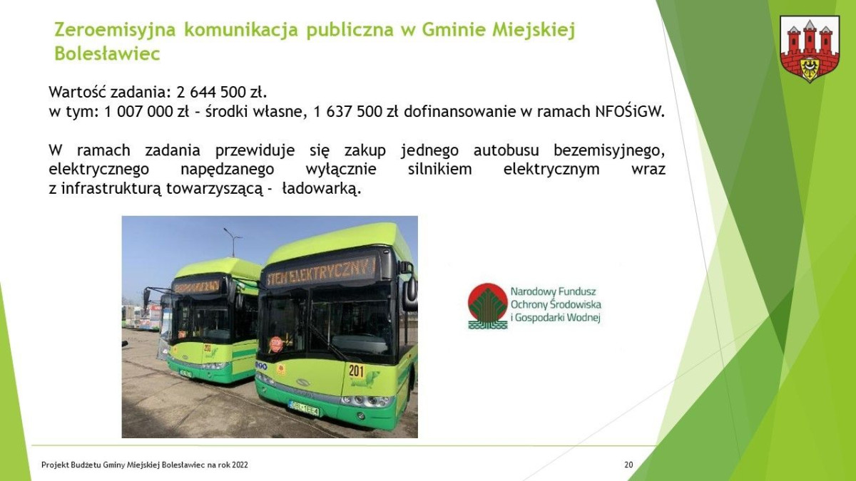 Prezentacja dotycząca budżetu Miasta Bolesławiec na ten rok