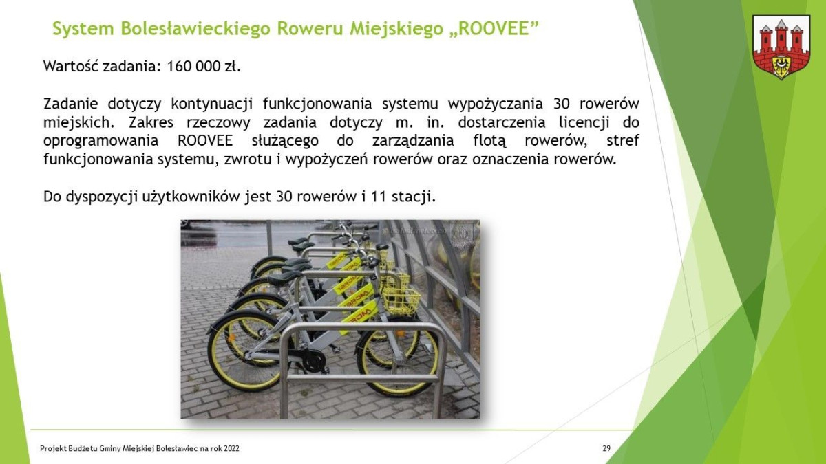 Prezentacja dotycząca budżetu Miasta Bolesławiec na ten rok