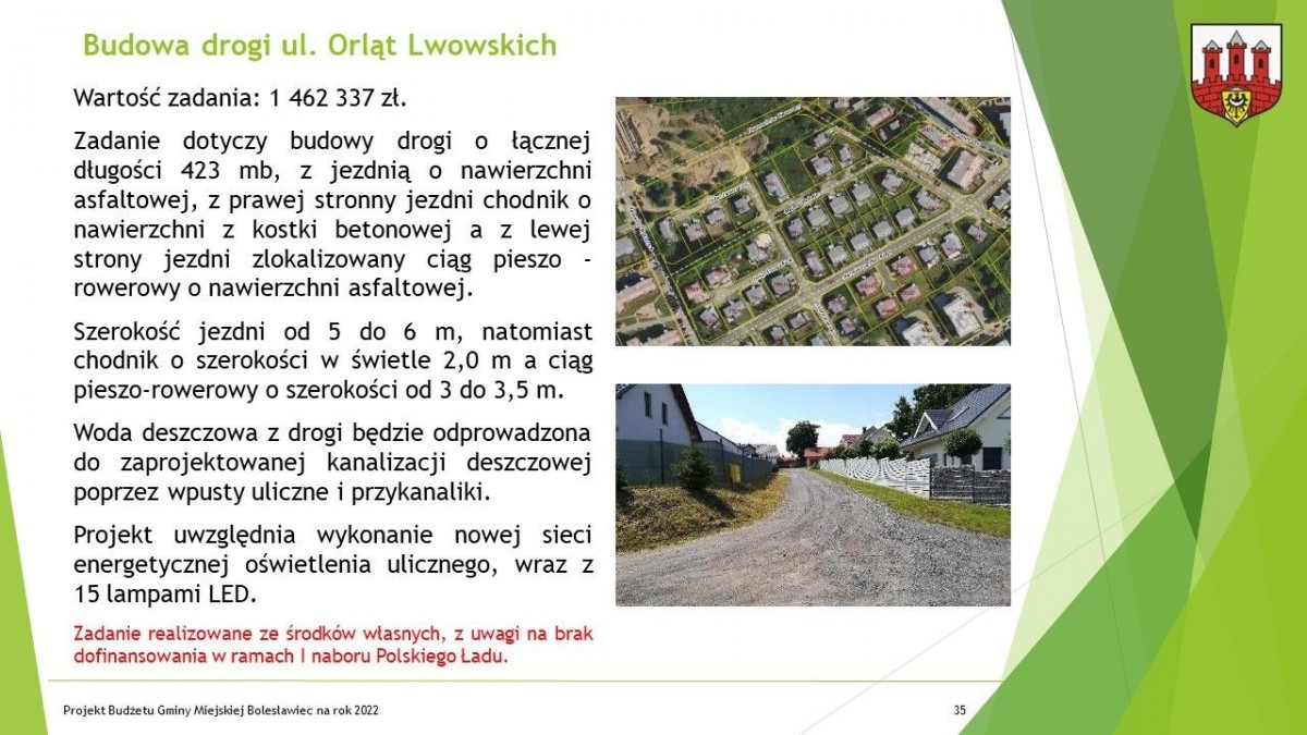 Prezentacja dotycząca budżetu Miasta Bolesławiec na ten rok