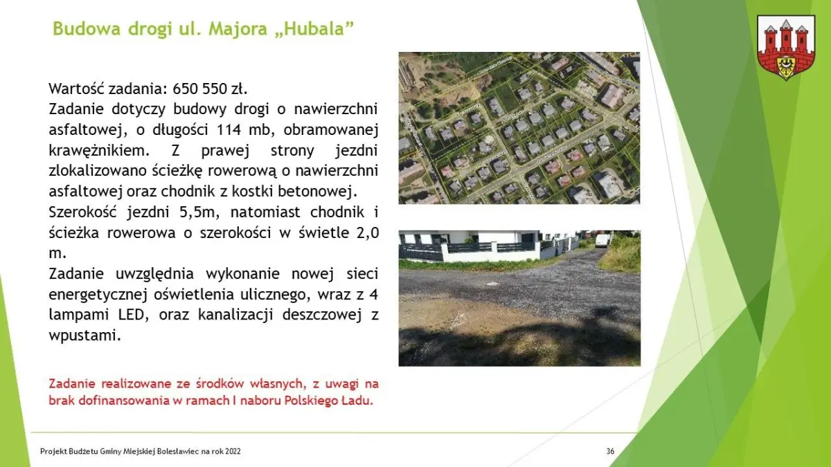Prezentacja dotycząca budżetu Miasta Bolesławiec na ten rok