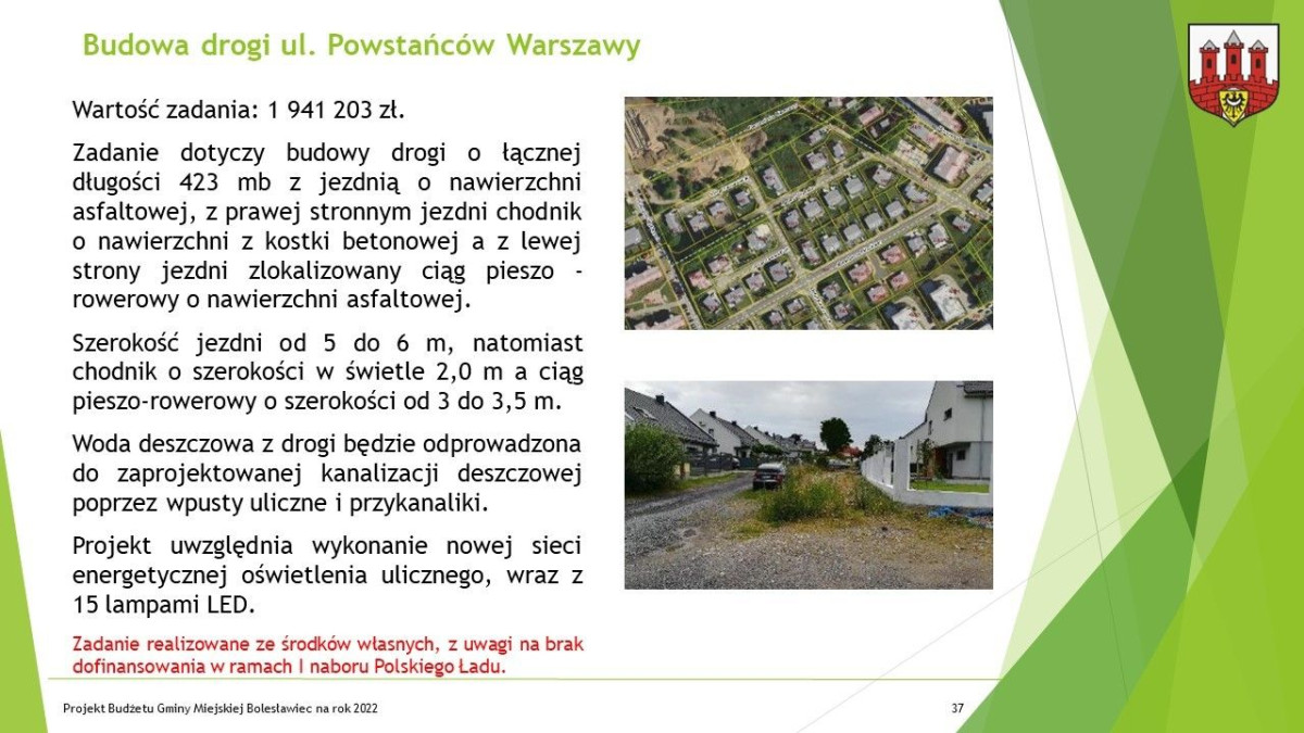 Prezentacja dotycząca budżetu Miasta Bolesławiec na ten rok