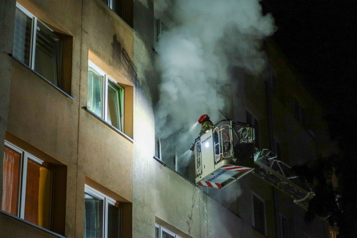 Pożar mieszkania w budynku na alei Wojska Polskiego w Bolesławcu