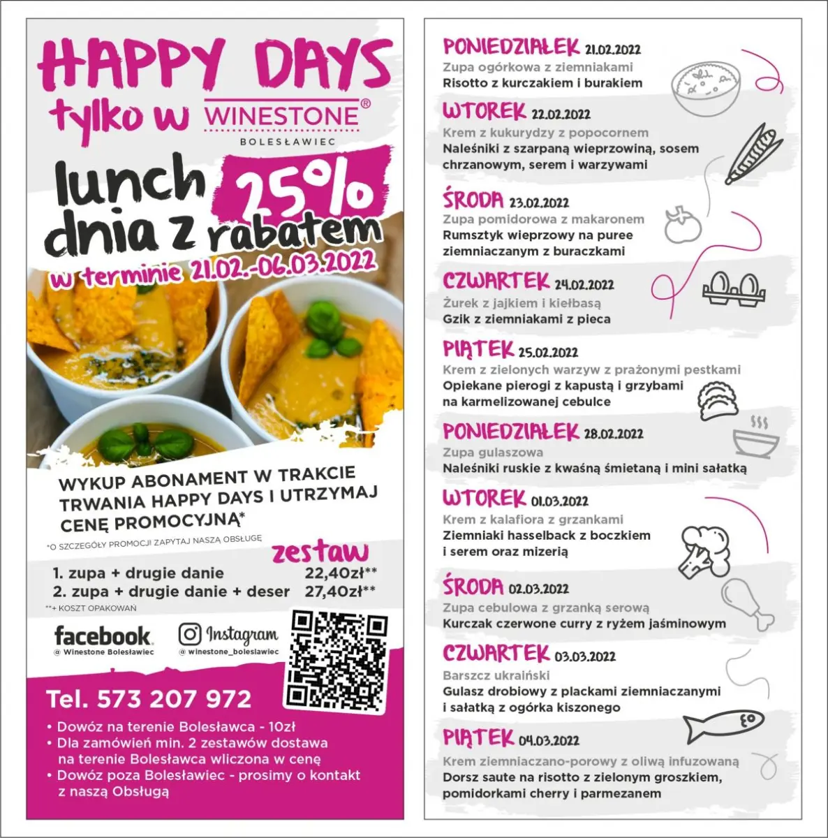 Lunch dnia z rabatem w Winestone Bolesławiec