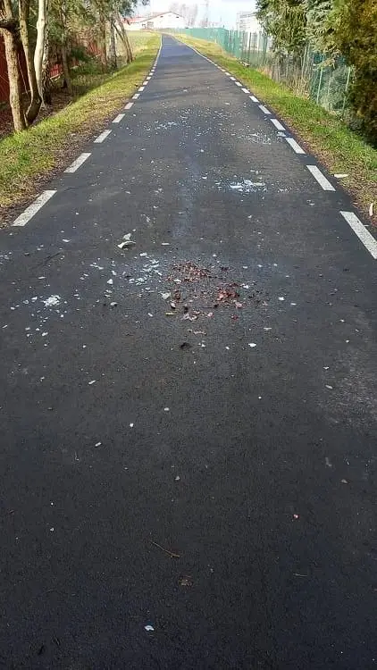 Akty wandalizmu na ścieżce rowerowej