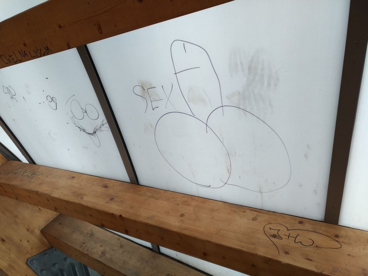 Zdewastowana muszla koncertowa w parku Bonina w Bolesławcu