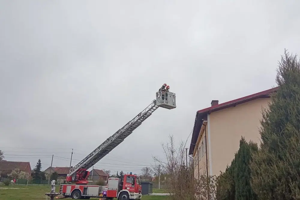 Akcja straży pożarnej w gminie Gromadka