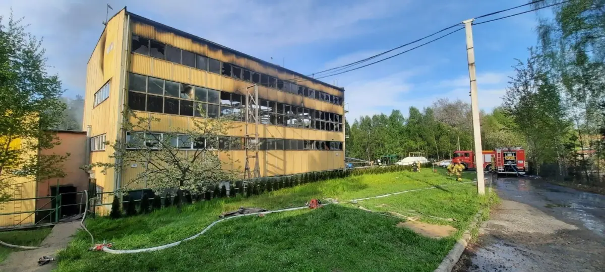 Pożar w zakładzie w Wilkowie