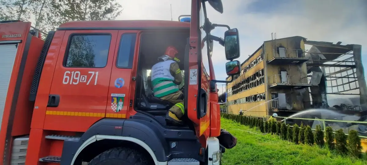 Pożar w zakładzie w Wilkowie