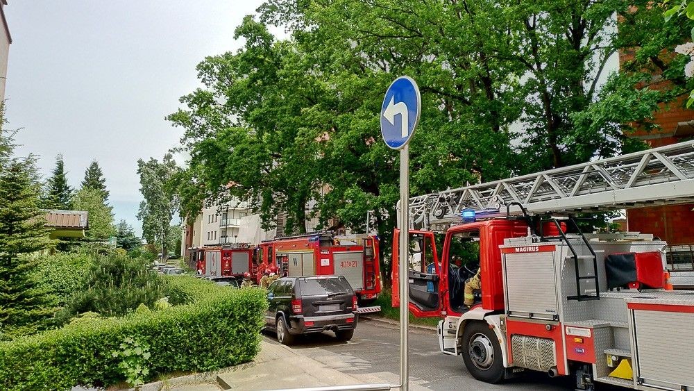 Pożar przy Wańkowicza w Bolesławcu