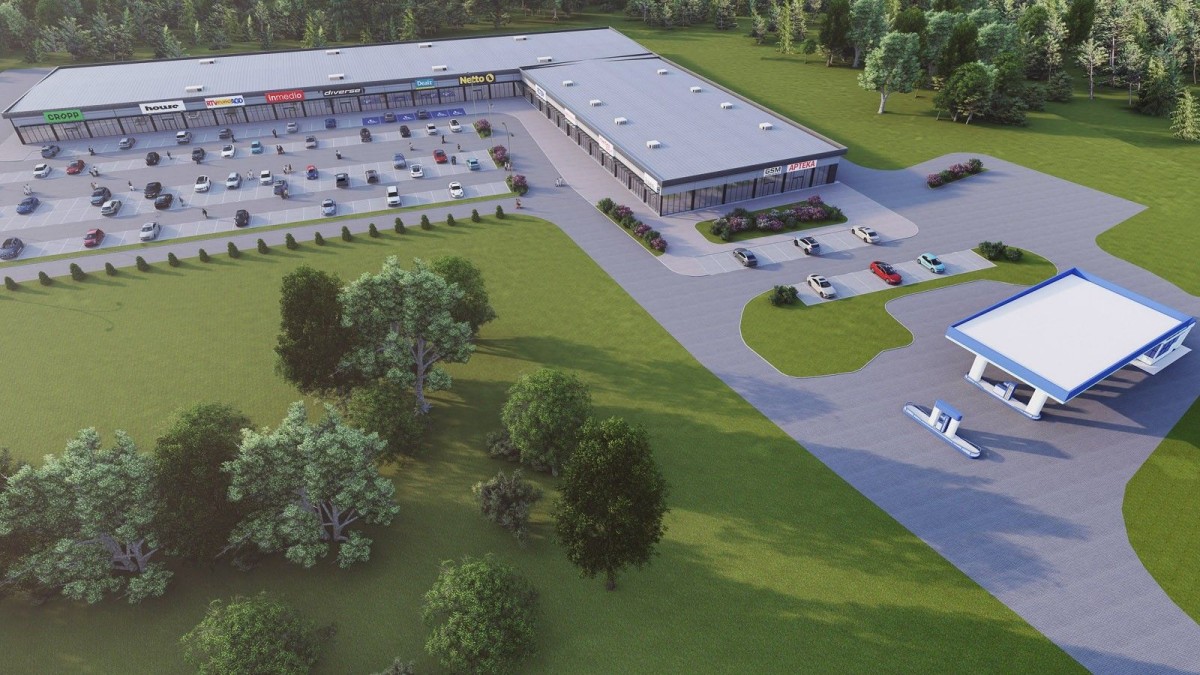 Wizualizacja parku handlowego Netto (byłe Tesco)