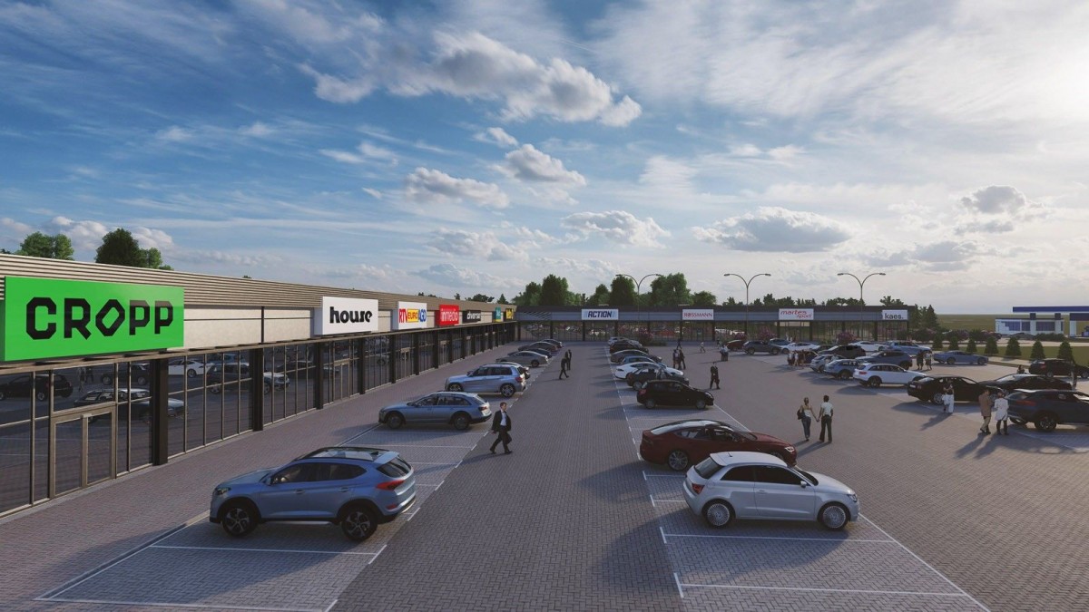 Wizualizacja parku handlowego Netto (byłe Tesco)