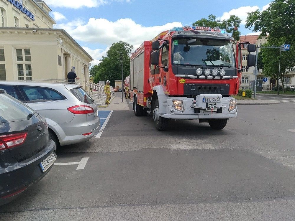 Akcja straży pożarnej na dworcu PKP