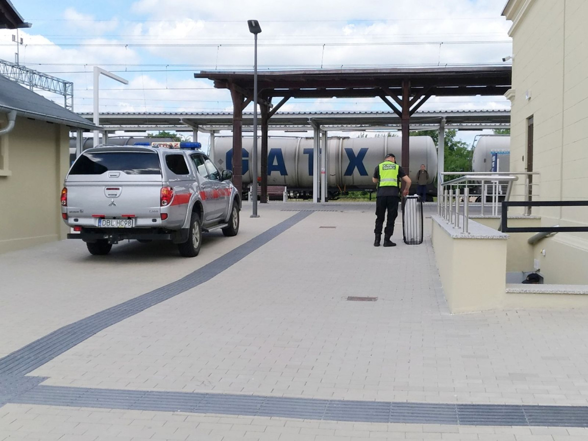 Akcja straży pożarnej na dworcu PKP