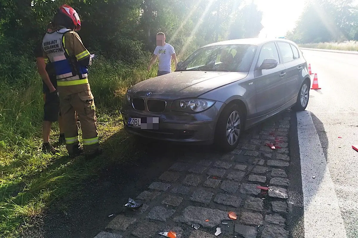 Kolizja trzech aut w Kruszynie