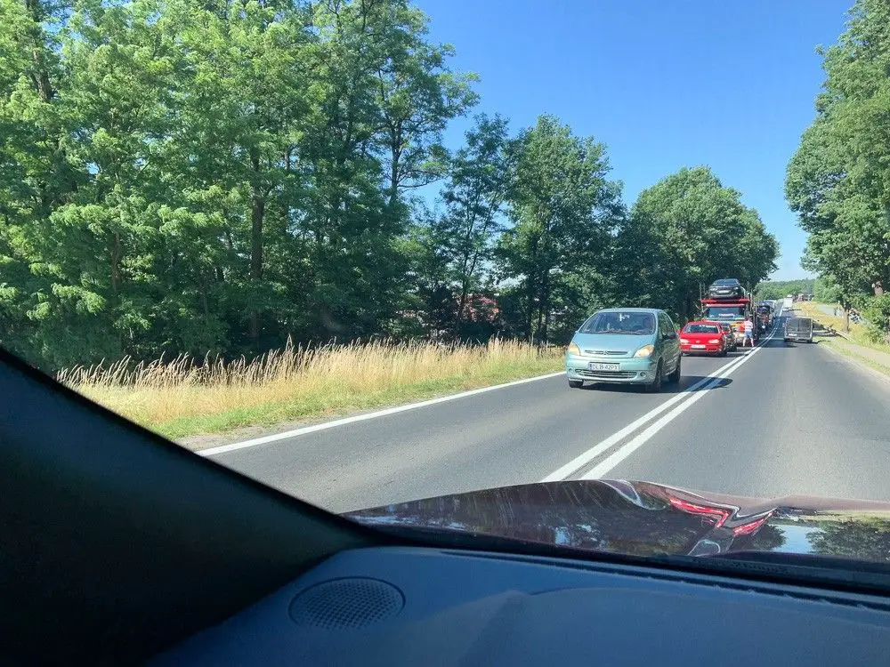 Zator na drodze do Bolesławca