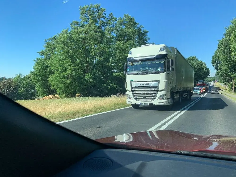 Zator na drodze do Bolesławca