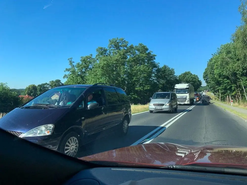 Zator na drodze do Bolesławca