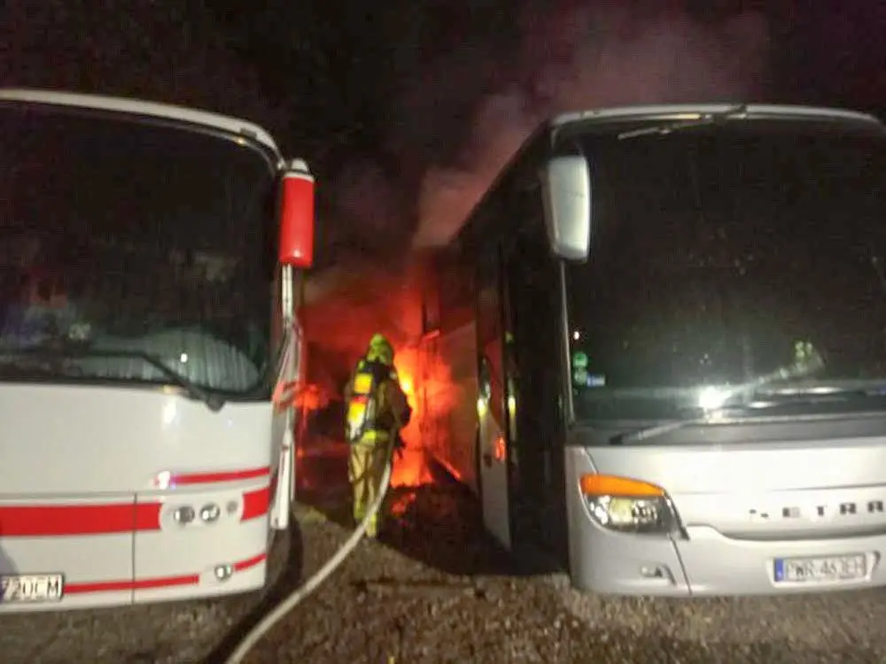 Pożar autobusów w Karpaczu